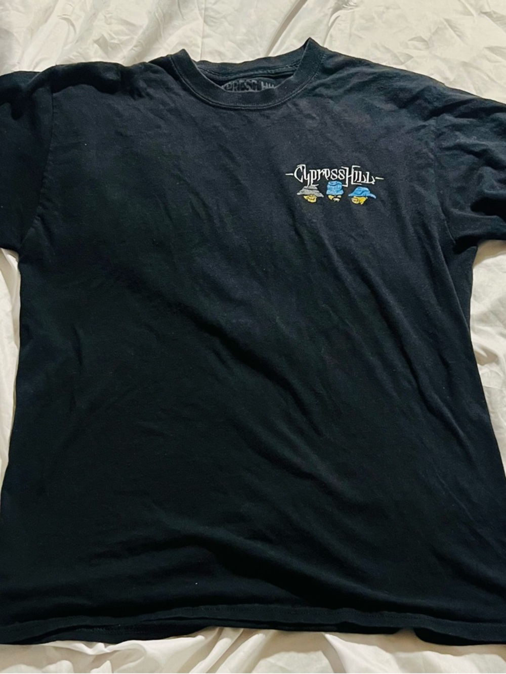 Cypress Hill Black Graphic Tee with White Chest Print